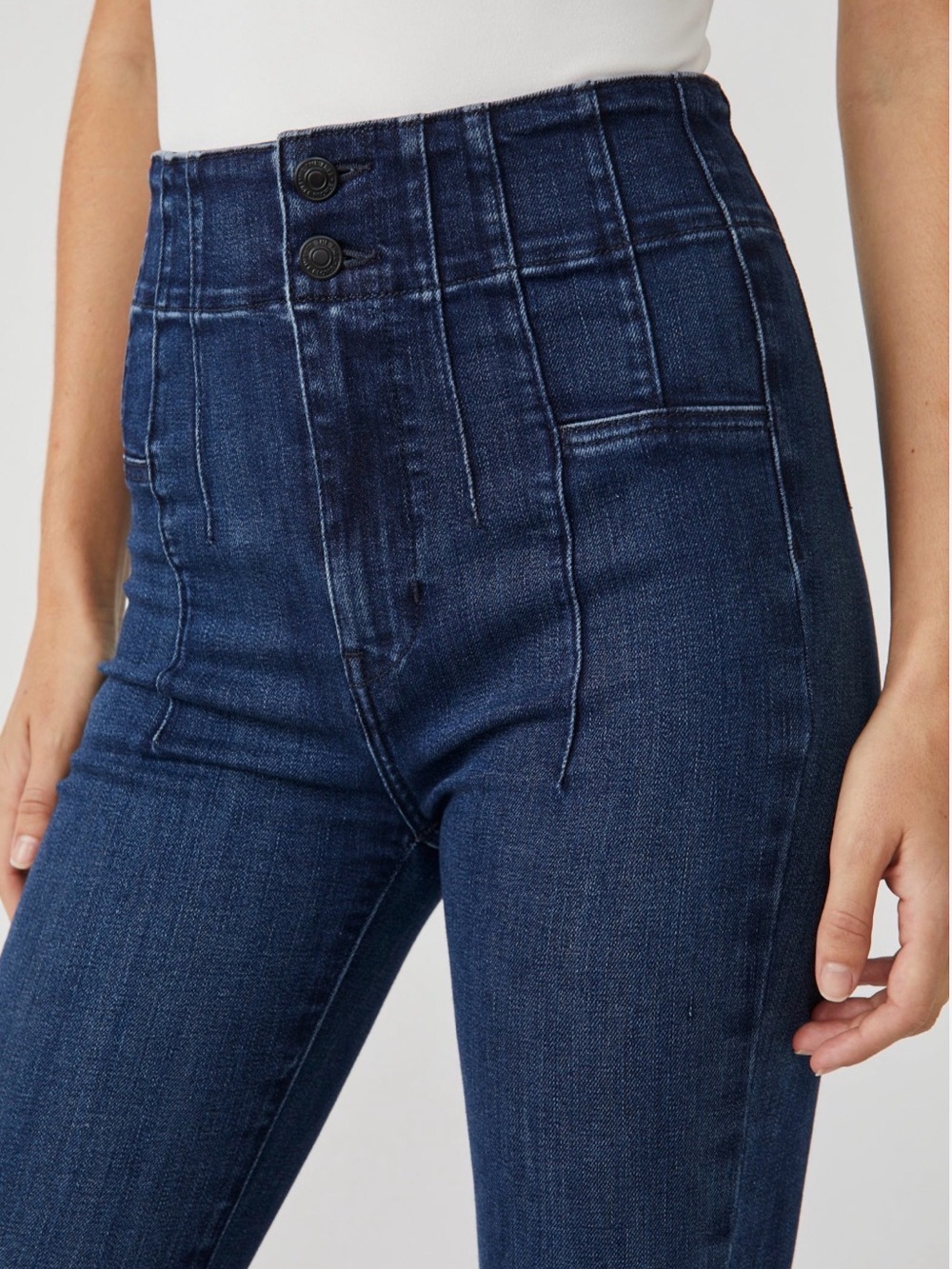 Free People High-Rise Medium Blue Sculpting Jeans